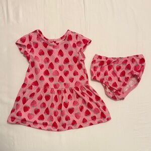 Wonder Nation Pink Strawberry Kids Dress and Underwear Set